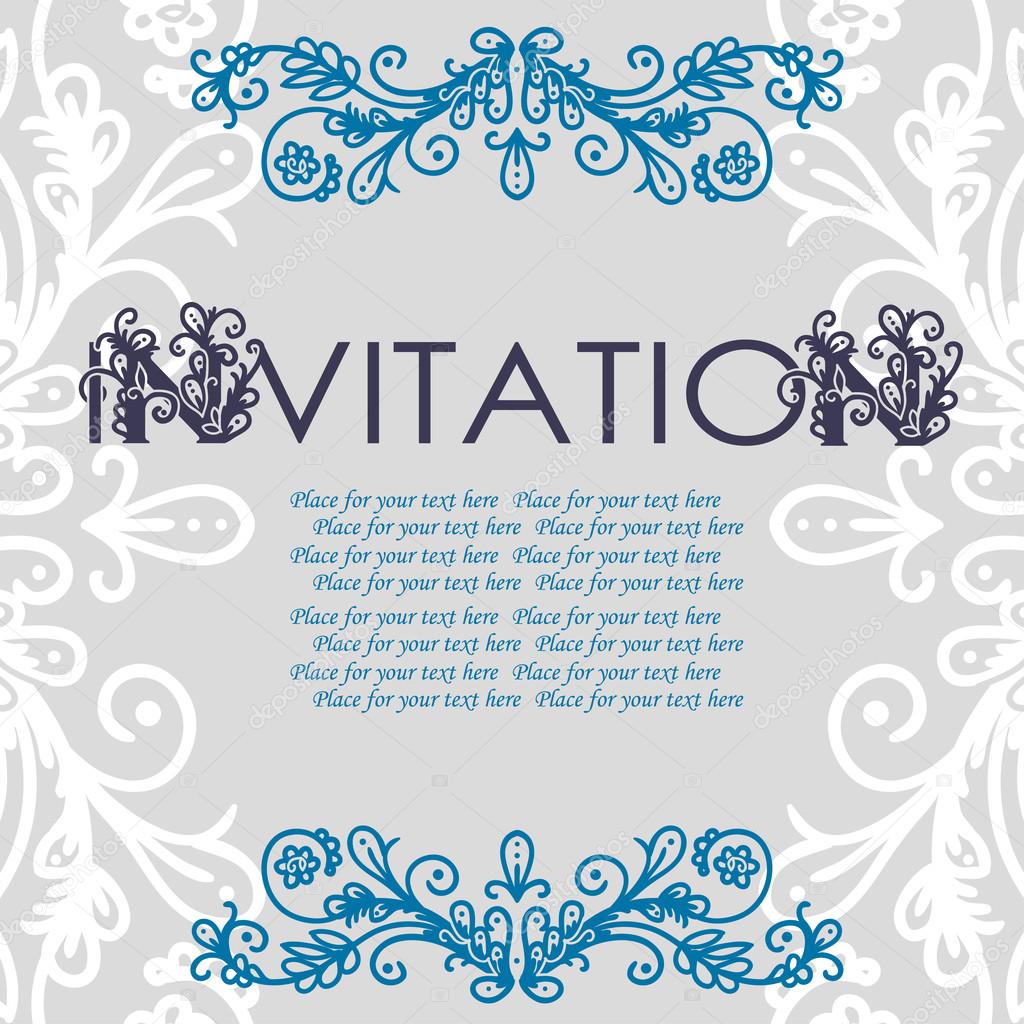 Invitation card with lace ornament.