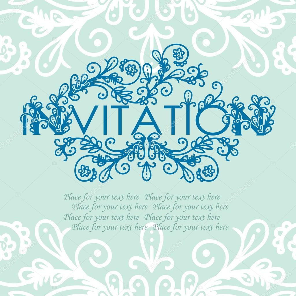 Invitation card with lace ornament.