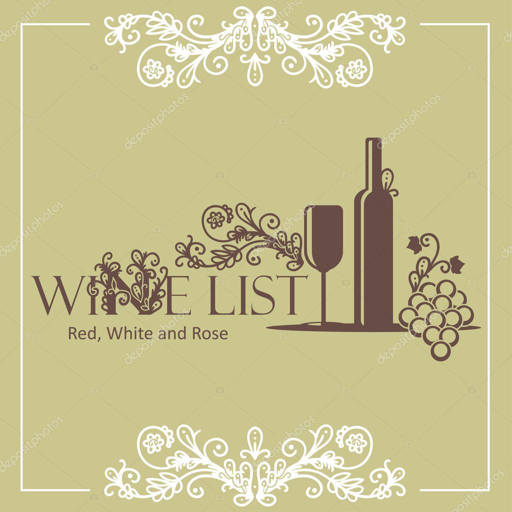 Wine list design template.