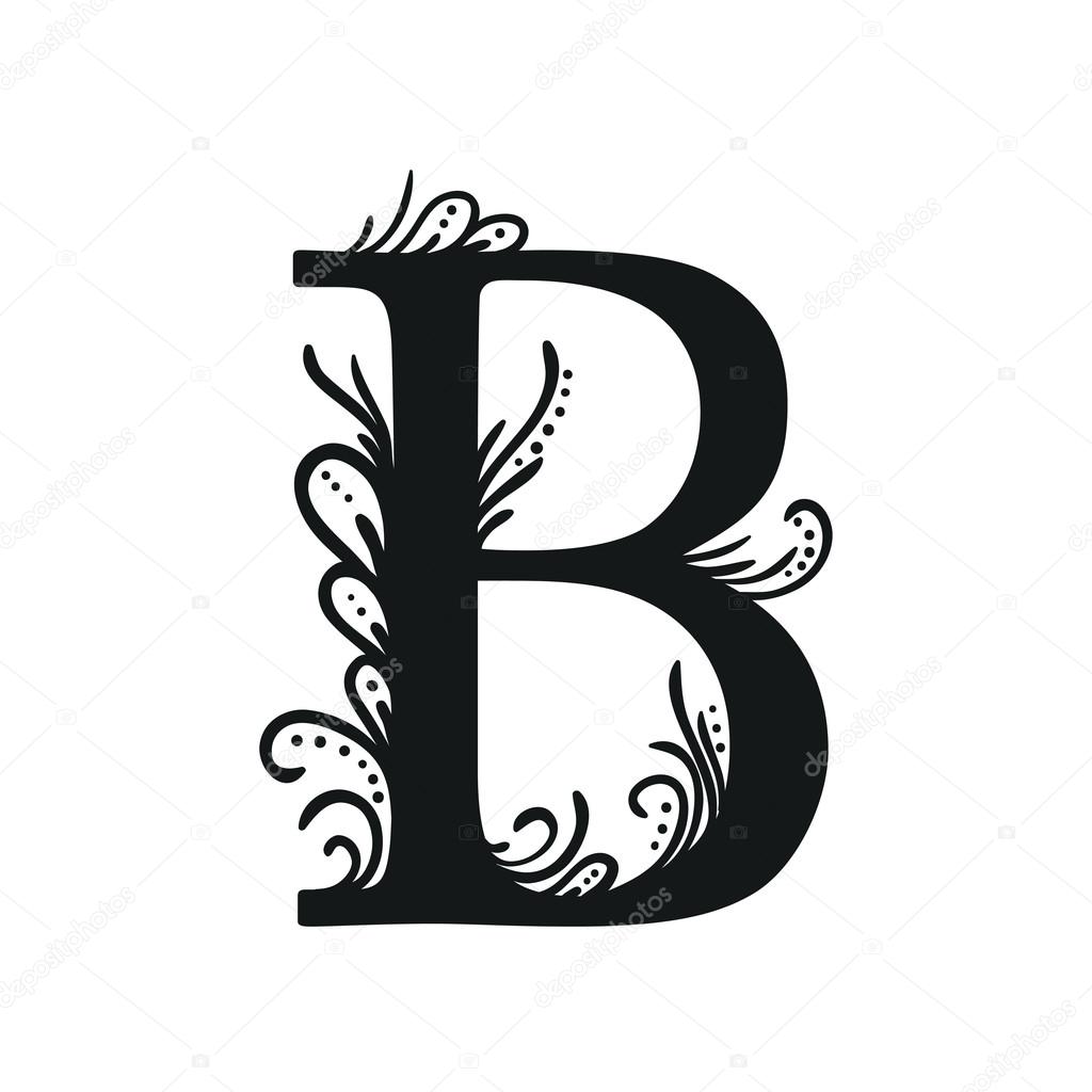 Stylized calligraphic B.