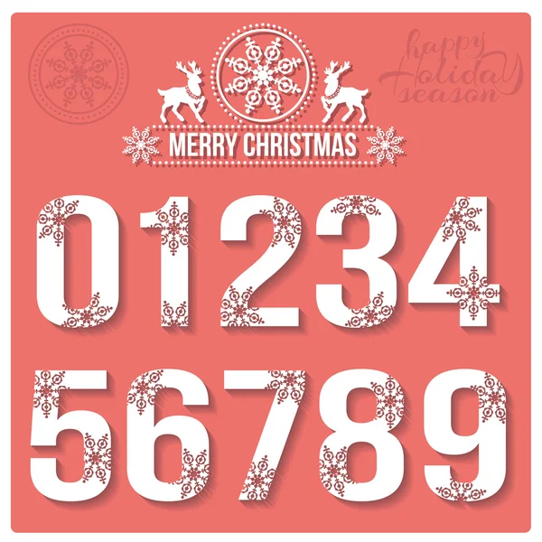 Numbers with snowflakes. — Stock Vector