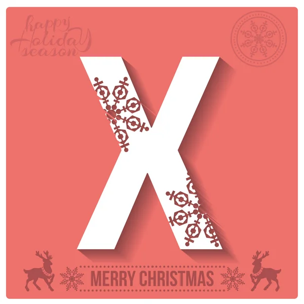Alfabeto natalizio X — Vettoriale Stock