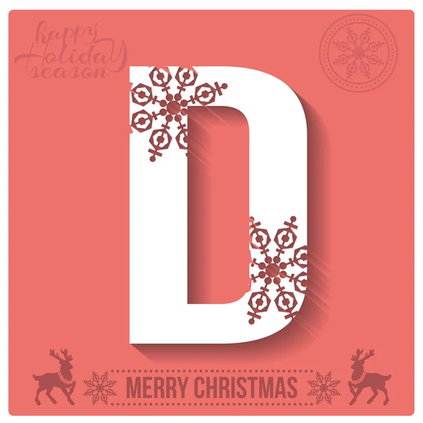 Рождественский алфавит D — стоковый вектор