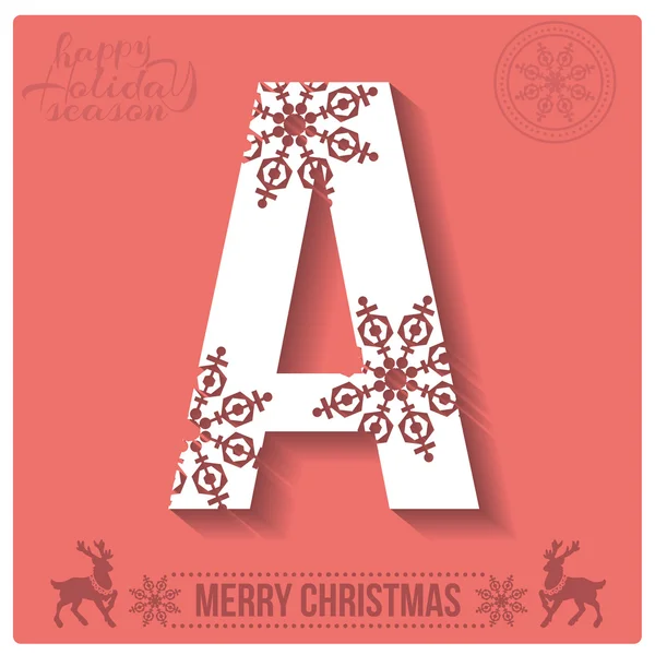 Christmas  alphabet A — Stock Vector