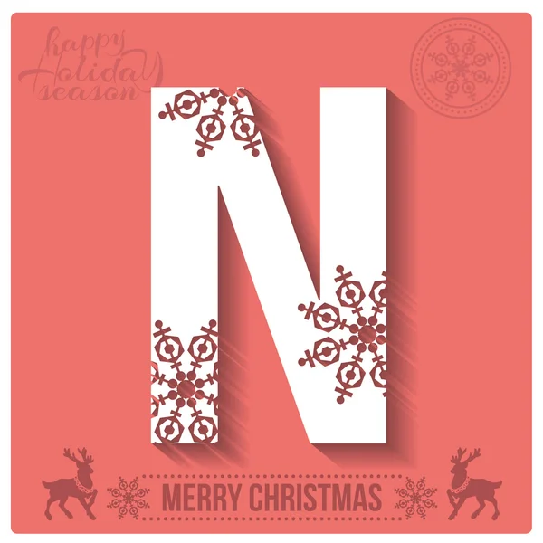 Christmas  alphabet N — Stock Vector