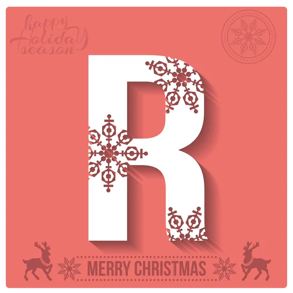 Christmas  alphabet R — Stock Vector