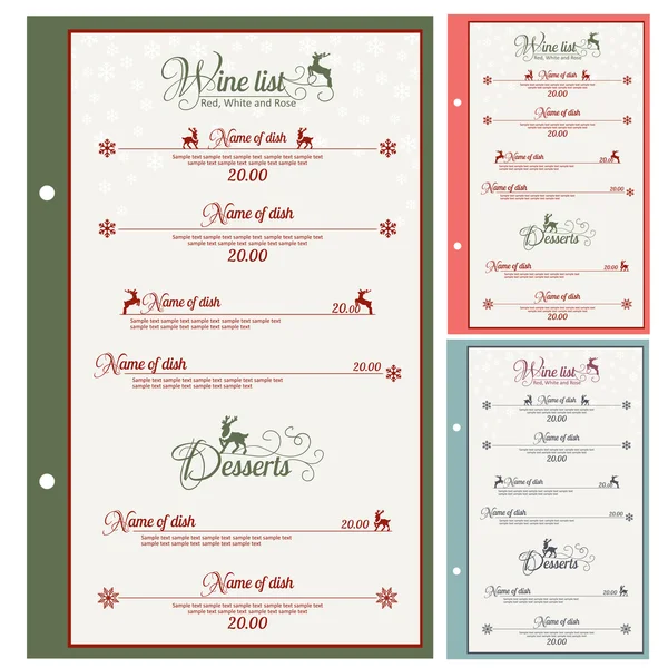 Speciale feestelijke Kerstmenu — Stockvector