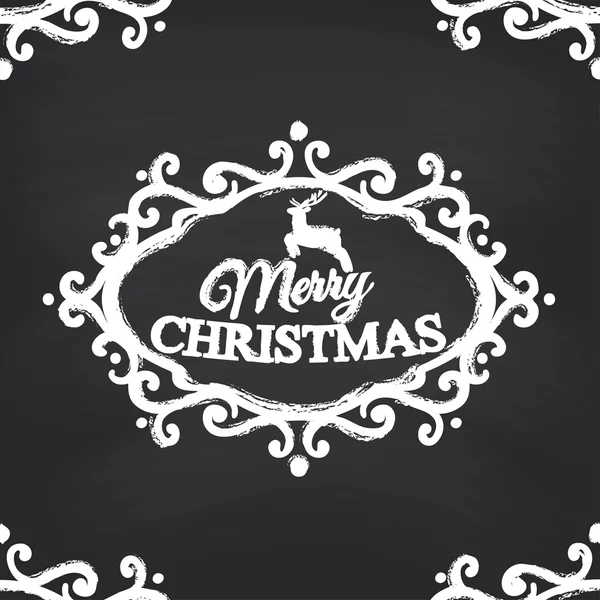 Merry Christmas on blackboard — Stock Vector