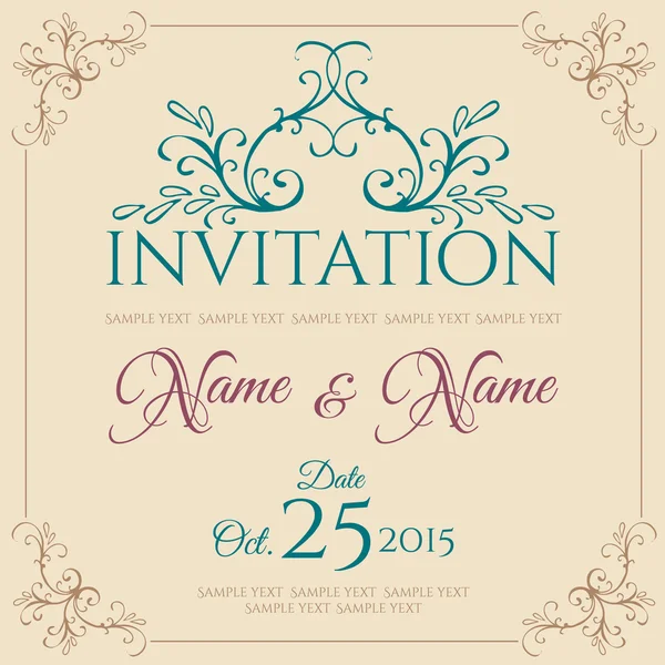 Vintage invitation card — Stock Vector