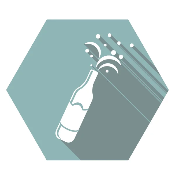 Platte pictogram champagne. — Stockvector