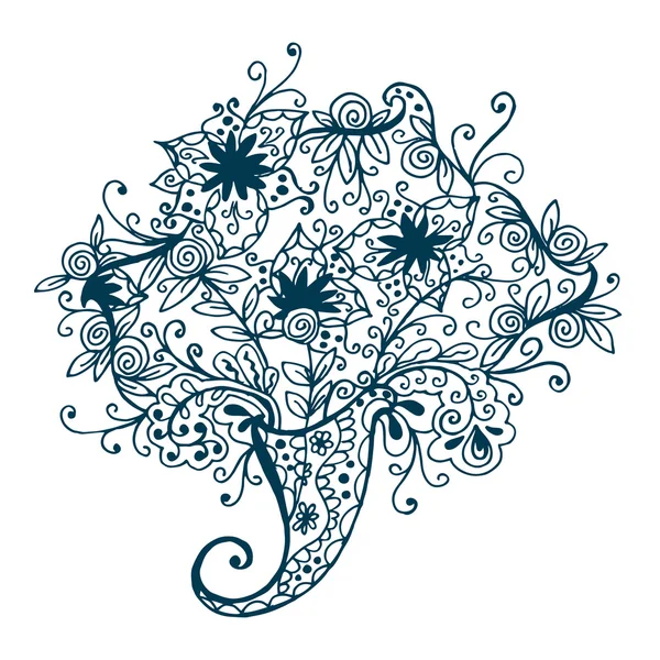 Elemento decorativo con flores — Vector de stock