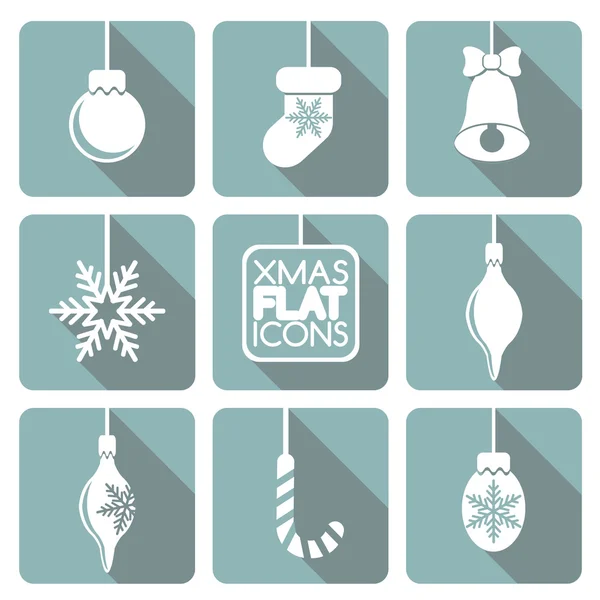 Set de elementos planos navideños . — Vector de stock