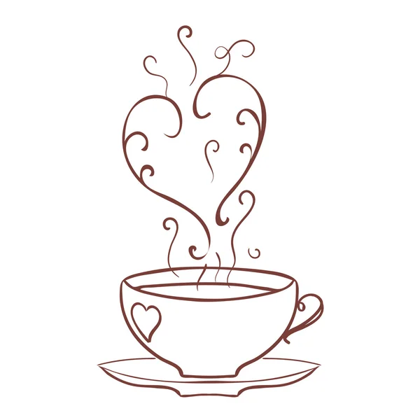 Bonito fondo de día con taza de té — Vector de stock