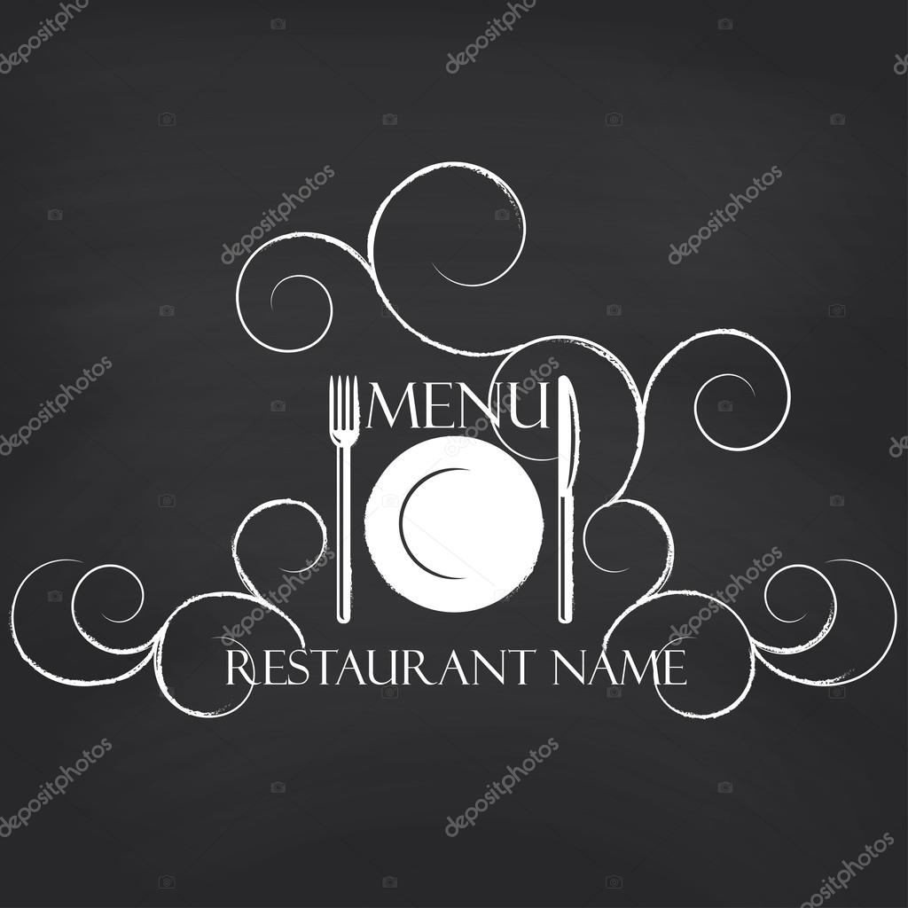 Restaurant menu on blackboard background. Vector illustration.