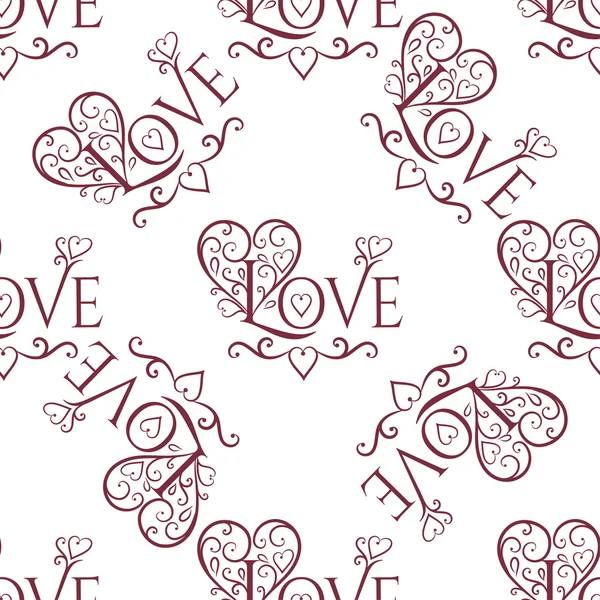 Vintage Valentines Day pattern — Stock Vector