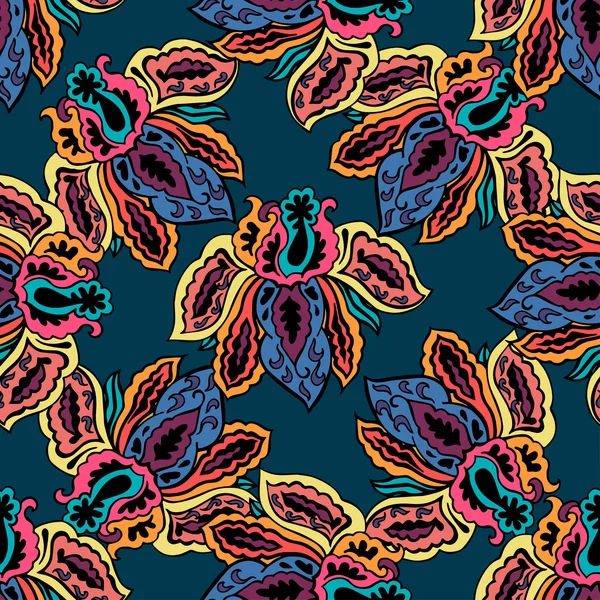 Sans couture avec motif floral vintage — Image vectorielle