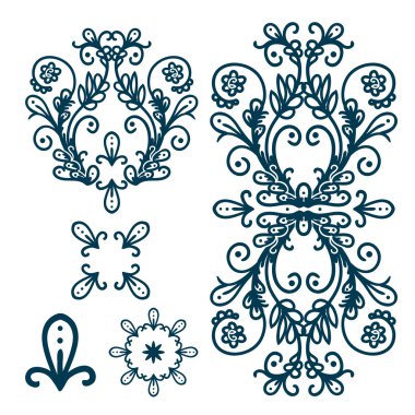 soyut çiçek desenli