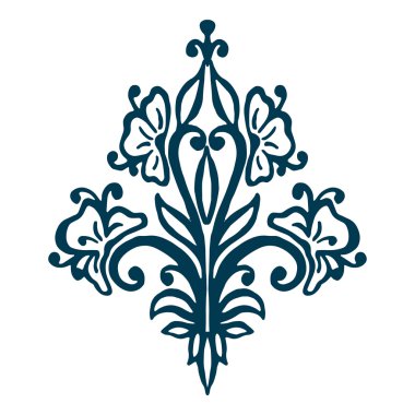 İzole soyut çiçek desenli. 