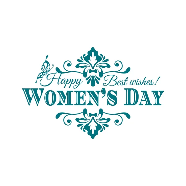 Yazı mutlu Woman's Day — Stok Vektör