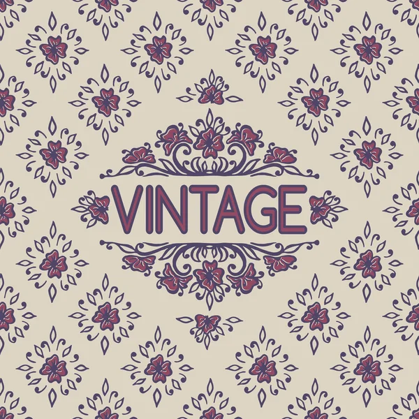 Sem costura com padrão floral vintage — Vetor de Stock