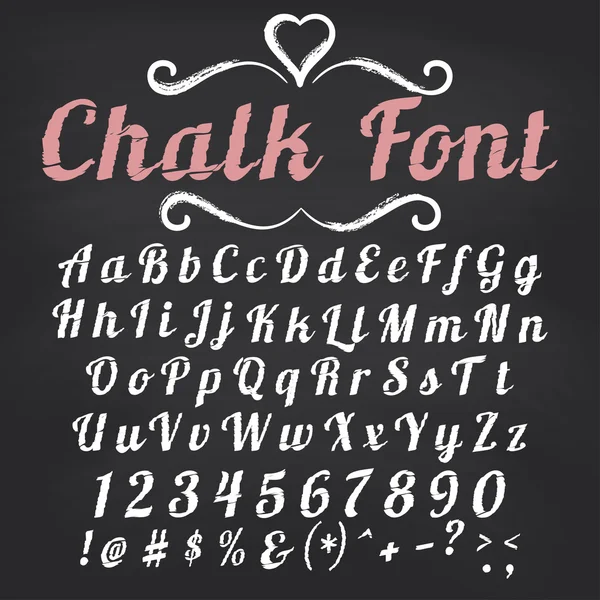 Chalk font on blackboard background — Stock Vector