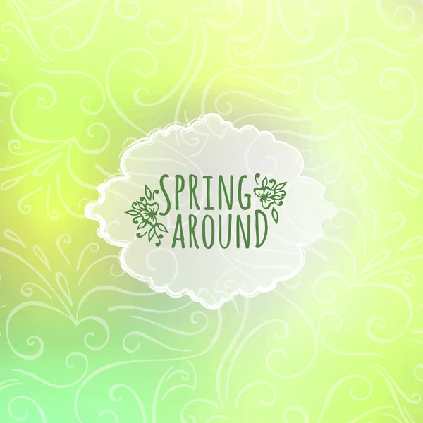 Spring rond belettering — Stockvector