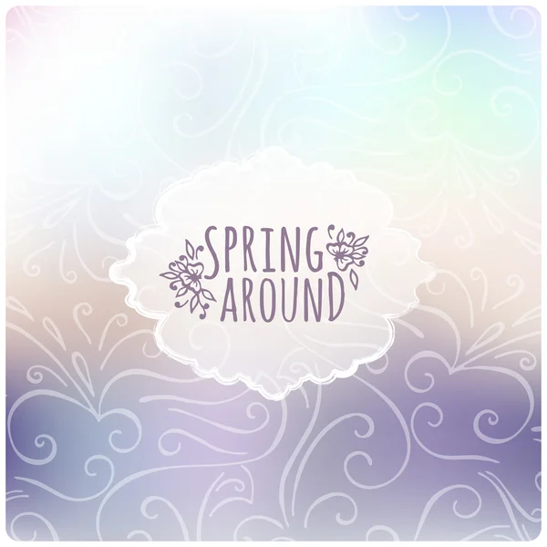 Spring rond belettering — Stockvector