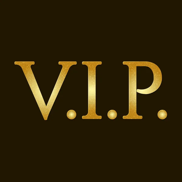 Gold V.I.P. lettering — Stock Vector