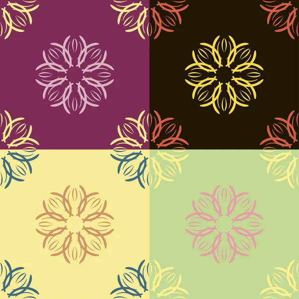 Patrones florales coloridos abstractos — Vector de stock