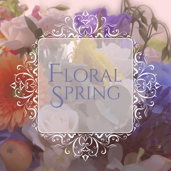 Letras florais Primavera — Vetor de Stock