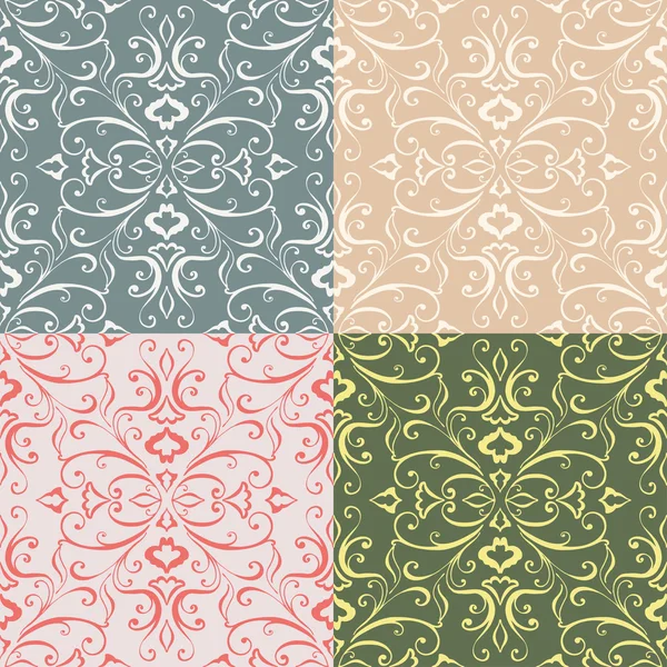 Ensemble de motifs floraux vintage — Image vectorielle