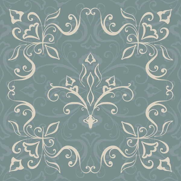 Ornamento floral vintage com sombra — Vetor de Stock