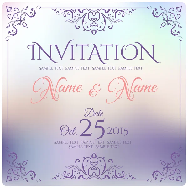 Invitation card on unfocused background — Stock Vector