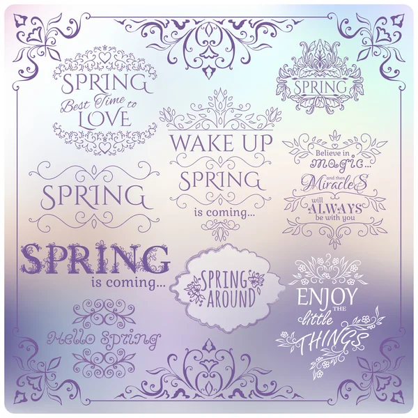 Ensemble de citations de printemps — Image vectorielle