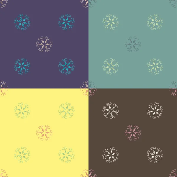 Conjunto de padrões florais coloridos — Vetor de Stock