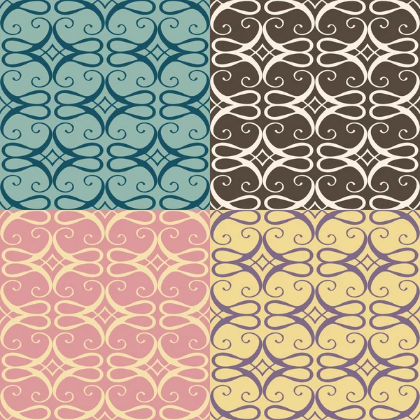 Ensemble de motifs floraux colorés — Image vectorielle