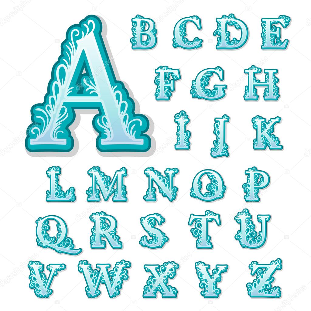 Serie di lettere stilizzate isolate - Grafica Vettoriale ...