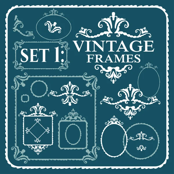Vintage frames with floral pattern — Stock Vector