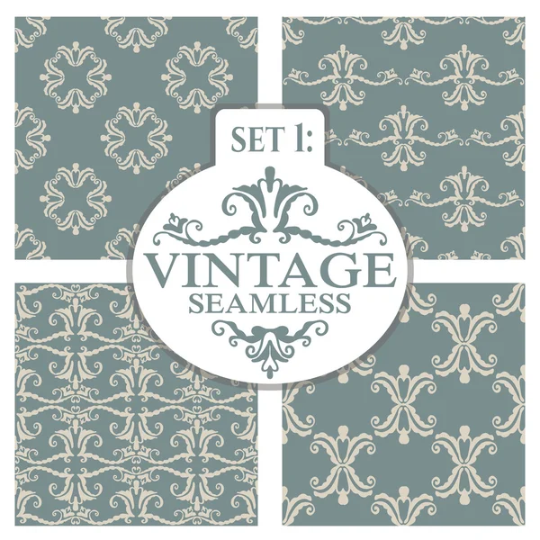 Seamless with vintage floral pattern — Stock Vector