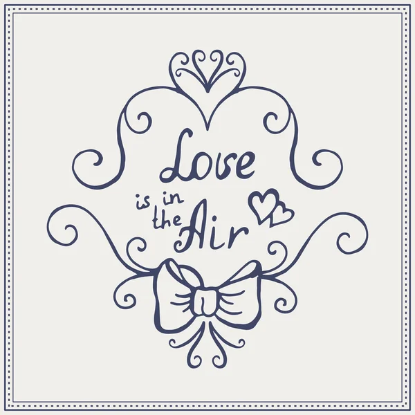 Logo de mariage et l'amour est dans l'air — Image vectorielle