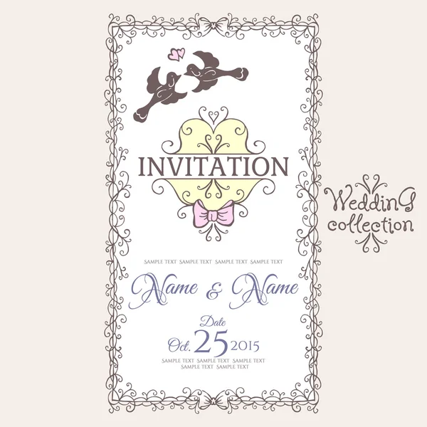 Plantilla de diseño de invitación — Vector de stock