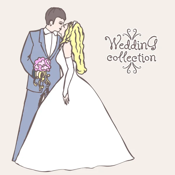 Collezione di matrimoni. Matrimonio coppia — Vettoriale Stock