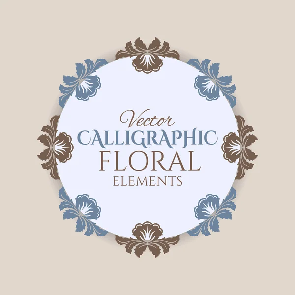 Calligraphic vintage frame with floral pattern. — Stock Vector