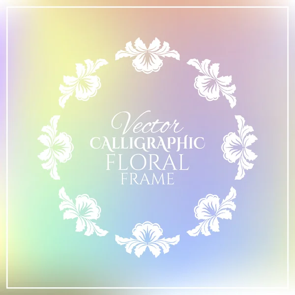 Calligraphic floral frame — Stock Vector