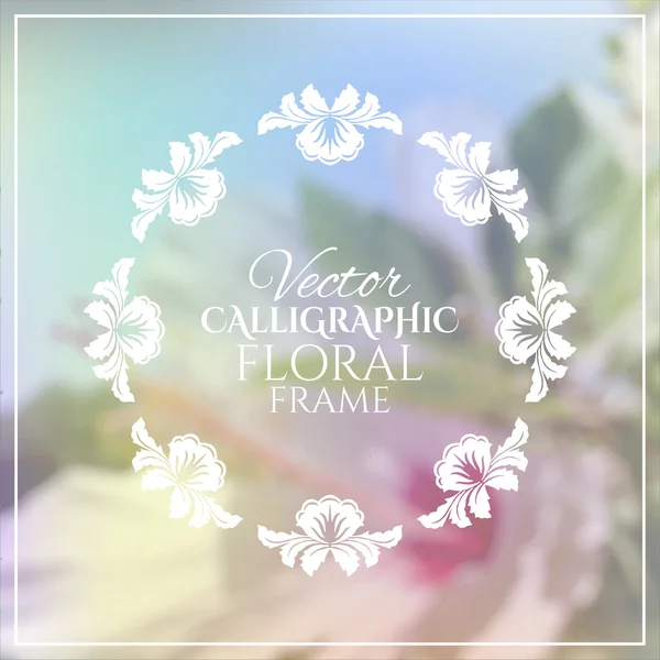 Kalligrafische floral frame — Stockvector