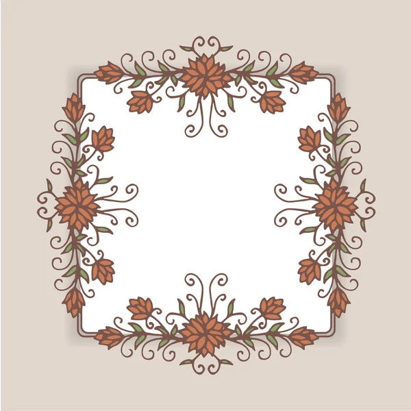 Calligraphic vintage frame with floral pattern. — Stock Vector