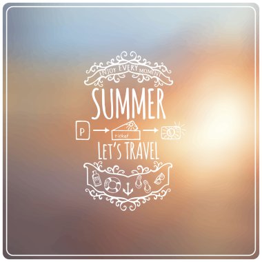 Seyahat etiket bulanık plaj manzara