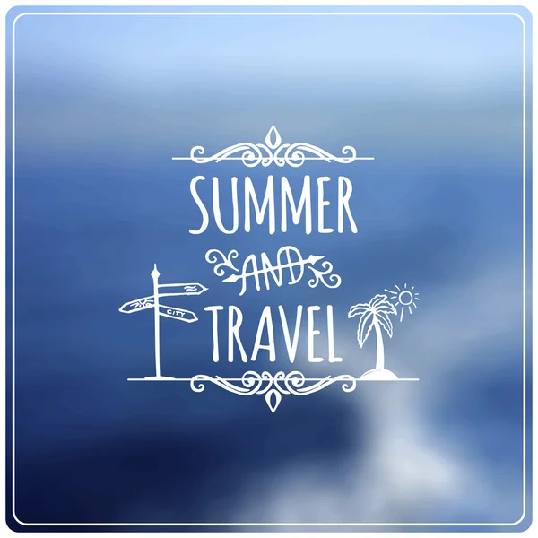 Summer and travel lettering — Stock Vector