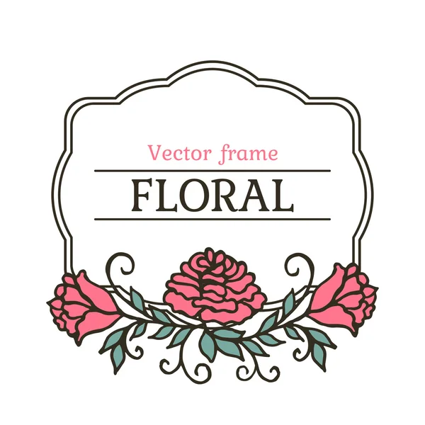 Kalligrafische frame met bloemen — Stockvector