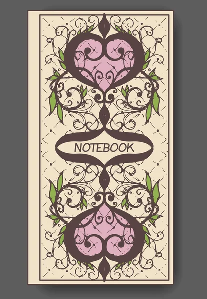 Cuaderno de notas, Scrapbook o tarjeta de felicitación — Vector de stock